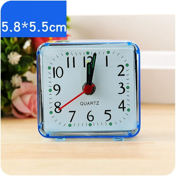 Reloj despertador cuadrado transparente creativo de 2 piezas reloj de cristal para mesita de noche para dormitorio de estudiantes azul y rosa Walmart en linea