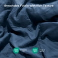 thumbnail image 3 of Sonive Washed Duvet Cover Set Queen, 3 Pieces Soft Cozy Textured Wrinkled Bedding Set, Navy, 3 of 9