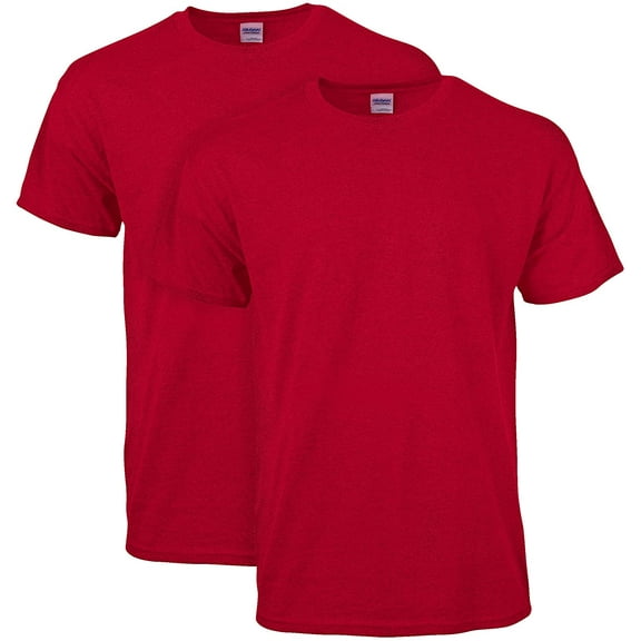 Gildan Mens Heavy Cotton T-Shirt, Style G5000, Multipack 2 Heather Red 2-pack Medium