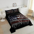 thumbnail image 3 of American Flag Bedding Comforters Full Size, Eagle Bird Animal Print Stars Stripes USA Flag Comforter Set, American Culture Quilt Set Teens Gift, Ultra Soft, 3 of 6
