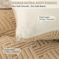 thumbnail image 5 of WOOW DEPOT Sherpa Reversible Comforter 70.8" x 86.6", 1 PCS Twin Full Size Heavy 7.72 lbs Warm Cozy, Taffeta Quilted & Sheared Craft 3D Jacquard Blanket Machine Washable, Khaki, 5 of 9