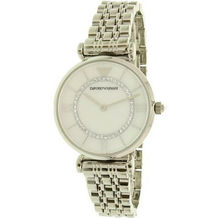 Mother Of Pearl Silver Wrist Watch - Emporio Armani Women's Watch Silver/Mother of Pearl AR1908