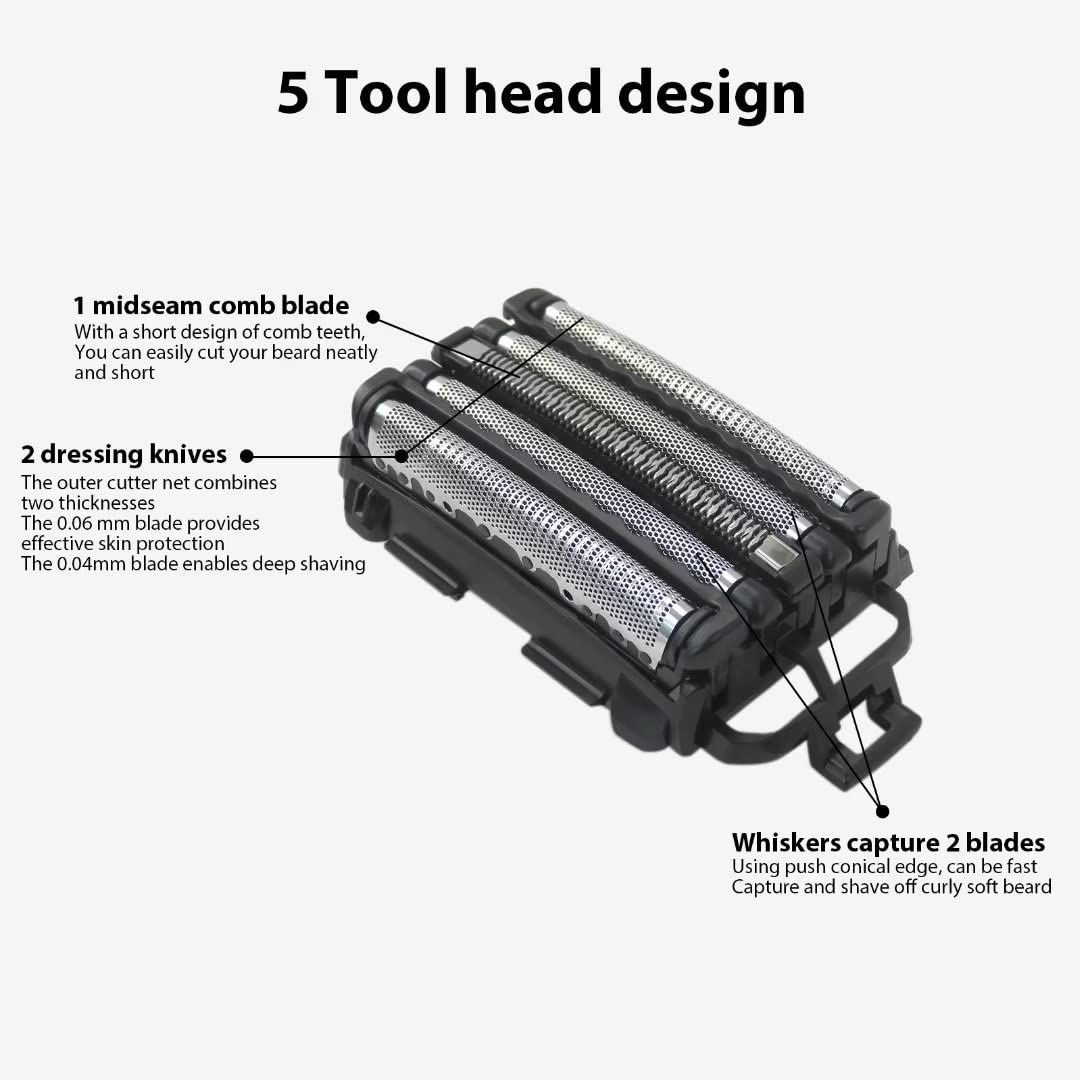 Arc5 Shaver Replacement Outer Foils ES9170 WES9170P for Panasonic ESLV61, ESLV61A, ESLV65, ESLV65S, ESLV81, ESLV81K, ESLV95, ESLV95S, ESLV9 並行輸入品 WES9170P Shaver Replacement Outer Foils for Panasonic ARC 5 - Compatible  with ES-LV9N-S ES-LV97-K ES-LV67-K ES-LV95-S ES-LV65-S | International