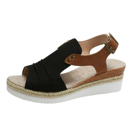 Jungdeepe Women Shoes Wedge Thick Sole Sandals Fashionable Women Jelly Sandals Womens Leopard Print Sandals Size 8 Womens Summer Sandals Womens Bling Sandals Size 12 Fit Flops Size 9 Women Sandals
