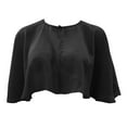 thumbnail image 2 of Ediodpoh Women's Summer Fresh Thin Chiffon Shawl Elegant Short Cape Dress Cardigan for Women Black, 2 of 4