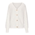 thumbnail image 4 of Suéteres Para Mujer Otoño Invierno Suéter de Punto Casual Botones Sólidos Ahueca Hacia Fuera Tops de Manga Larga Con Cuello en V Odeerbi ODB178093, 4 of 8