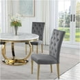 thumbnail image 5 of JERFIT Modern Velvet Dining Chairs Set of 2, Tufted Back Accent Chairs with Gold Metal Legs for Kitchen and Dining Room, Grey, 5 of 7