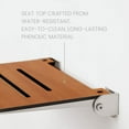 thumbnail image 5 of SlimLine Folding Wall Mount Shower Bench Seat, Teak Seat with Silver Frame, 5 of 7
