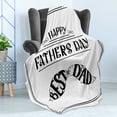 thumbnail image 4 of Father's Day Soft Flannel Fleece Blanket, Monochrome Illustration of Happy Father's Day Calligraphy in a Frame, Cozy Plush for Indoor and Outdoor Use, 70" x 90", Charcoal Grey White, by Ambesonne, 4 of 5