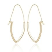 Time and Tru Women's Oblong Imitation Gold Metal Hoop Earrings. Modern Fashion Basic