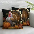 thumbnail image 3 of JRXY Thanksgiving Turkey Pumpkin Throw Pillow Cover Vintage Fall Harvest Sunflower Autumn Farmhouse Decorative Pillow Cases Cushion Cover for Sofa Couch 22x22in, 3 of 5