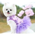 thumbnail image 4 of Pink-PurpleVestidos para Cachorros Niñas Mujeres - Vestidos De Flores para Perros Lindos Vestidos De Falda Corta para Cachorros Verano Suaves Y Transpirables para Gatos, Perros Y C, 4 of 4