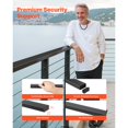 thumbnail image 6 of KFFKFF 6.5 ft Stainless Steel Handrail, Rectangular Top Stair Deck Rail for Indoor/Outdoor Steps with End Caps, Matte Black Coated Adjustable Metal Rail for Cable Railing Systems, 6 of 9