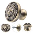 thumbnail image 2 of 1pc Cabinet Handle Lion Head Wardrobe Knob Drawer Pull Handle Furniture Knob, 2 of 9