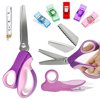 Pinking Shears Set (Pack of 8 PCS),Professional Dressmaking Scissors Crafts Zig Zag Cut Scissors with Sharp Stainless Steel Blades,Comfortable Handle ,Pinking Shears for Fabric