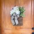 thumbnail image 6 of WMGHA Hydrangea Door Hanger Basket Wreath - Farmhouse Spring Wreath with Wildflowers, Mother's Day Decor, Artificial Rattan Hanging Basket for Porch, Wall, Home Decor, 6 of 8