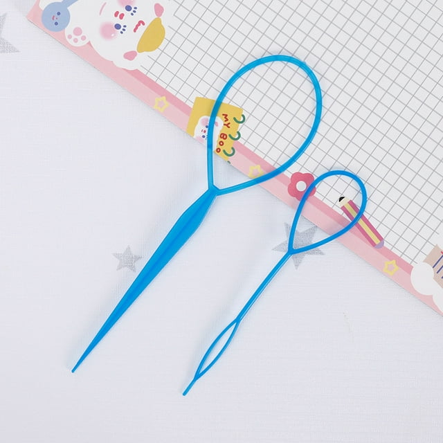 1 Pair Hair Tail Tools, Hair Braid Accessories Ponytail Maker,French Braid Tool Loop for Hair Styling, 2pcs, 1 Color