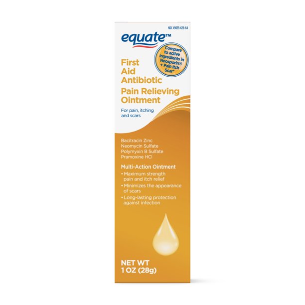 Equate Triple Antibiotic Pain + Scar Ointment for Minor Cuts, Scrapes