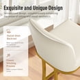 thumbnail image 3 of MF Studio 24" Counter Height Bar Stool with Back, Faux Leather Bar Chair for Kitchen Island, Gold & White, 3 of 8