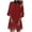 Red, variant on Women's Casual Dress Mesh 3/4 Sleeve Loose Fit V-Neck Dress for Everyday Wear Elegant Blouse-Style Casual Dress Red L