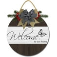thumbnail image 1 of Eveokoki 11" Welcome to Our Home Sign for Front Door Farmhouse Porch ,Rustic Round Wooden Hanging Wreaths for Housewarming gift ,Christmas Festival Decoration Wall Decor Outdoor Indoor, 1 of 5
