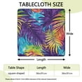 thumbnail image 2 of Colorful Tropical Leaf Pattern Square Fitted Tablecloth with Elastic Edge,Square Table Cover,Washable Elastic Table Cover for Home Kitchen Party Decor 36"x36", 2 of 6