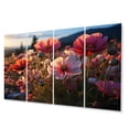 thumbnail image 2 of Designart "Pink Wildflower Fields" Floral Metal Wall Décor Set, 2 of 5