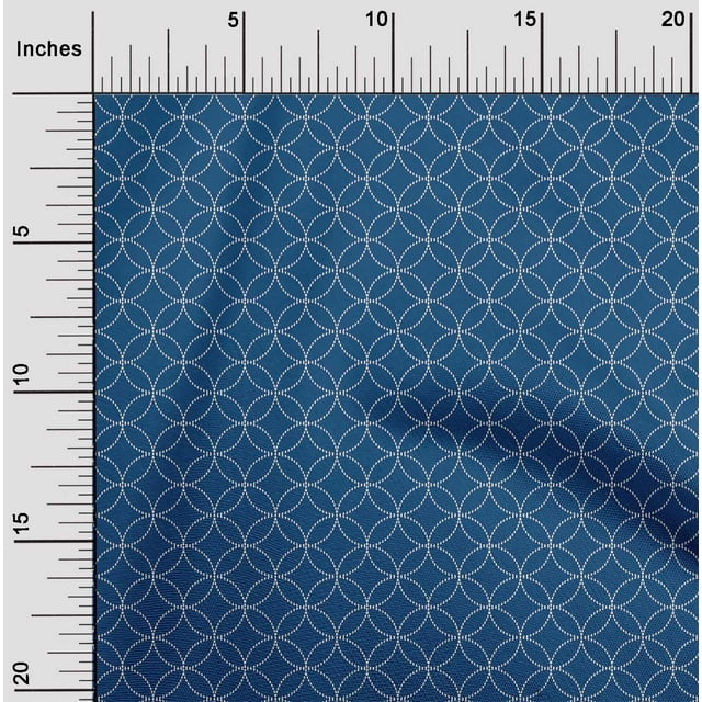 oneOone Polyester Lycra Fabric Geometric & Artistic Floral Sashiko Printed Fabric 1 Yard 56 Inch Wide