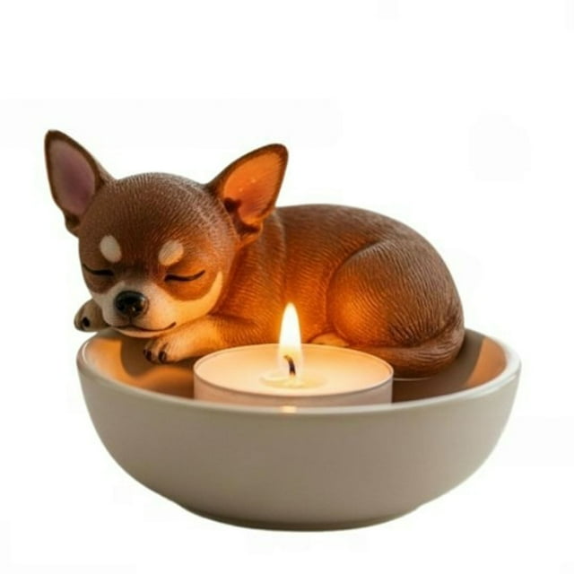 Wzzjkit Bougie pour Chien Bougie Chauffe-Plat en Résine