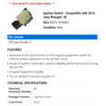 thumbnail image 2 of Ignition Switch - Compatible with 2018 Jeep Wrangler JK, 2 of 2