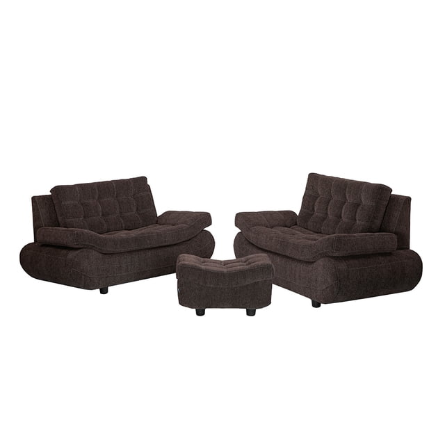 Sala Bali Rogga (Love Seat, Love Seat, Taburete) Chocolate