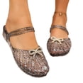 thumbnail image 6 of Willtoo Women's Jelly Shoes Slip on Mules Sandals Pointy Square Toe Strap Mary Jane Slides Low Heel Hollow Out Transparent Glitter Beach Summer Vacation, 6 of 6