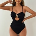 thumbnail image 6 of NIEWTR One Piece Swimsuit for Women Push Up Swimwear Adjustable Strap Bathing Suit(Black,L), 6 of 8