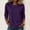 15-Purple, variant on Women's Crew Neck 3/4 Sleeve T-Shirt, Loose Fit Casual Comfy Top, Soft Breathable Basic Tee for Daily Office Lounge Wear 15-Purple XXL