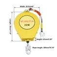 thumbnail image 2 of Fall Arrester | 65Ft Retractable Safety Lanyard | Safety Harness Construction Roofing Gear, 330Lbs Steel Wire Rope Climbing Equipment, 2 of 9