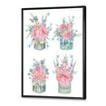 thumbnail image 3 of Designart 'Bouquets Collection of Pink Roses' Farmhouse Framed Canvas Wall Art Print, 3 of 5