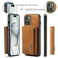 thumbnail image 6 of Allytech 2 in 1 Detachable Wallet Case for iPhone 15 Plus with Cash Pocket & Cash Slots, [Magnetic Clasp] [Kickstand] Retro PU Leather Soft TPU Shockproof Anti-Scratch Slim Case - Brown, 6 of 9