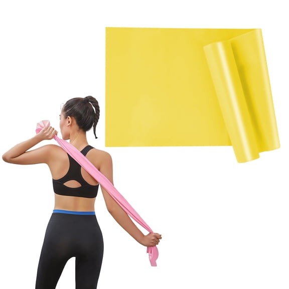 BESTSKY Stretch Bands for Exercise, 59In TPE Elastic Bands for Working Out, Lightweight Resistance Strap for Women, Yoga, Pilates, Physical Therapy, Yellow
