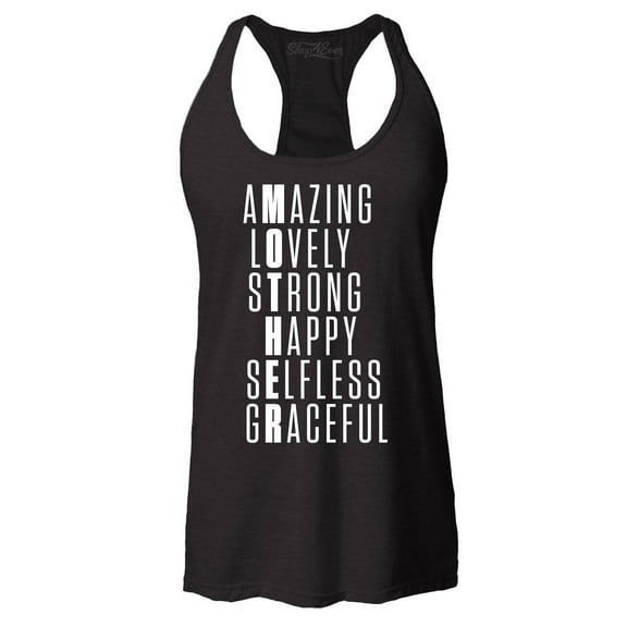 Shop4Ever Women's Mother Amazing Happy Selfless Mom Racerback Tank Top X-Small Black