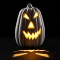 thumbnail image 4 of Halloween LED Lights Faux Pumpkin Decoration Large Plastic Jack O' Lantern Reusable Carved Pumpkin Lantern for Fall Halloween Indoor Outdoor Decor Party Centerpiece Halloween Decor, 4 of 4