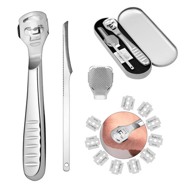 Taihexin 14 Pcs Callus Shaver Set, Callus Remover for Feet, Stainless Steel Foot File Head Care Hard Skin Remover for Hand and Foot Care Tools