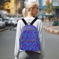 thumbnail image 7 of FORMRS Mini Backpack Purse for Women Quilted Travel Daypack Casual Shoulder Bag, Dark Blue Floral Bloom Pattern, 7 of 7
