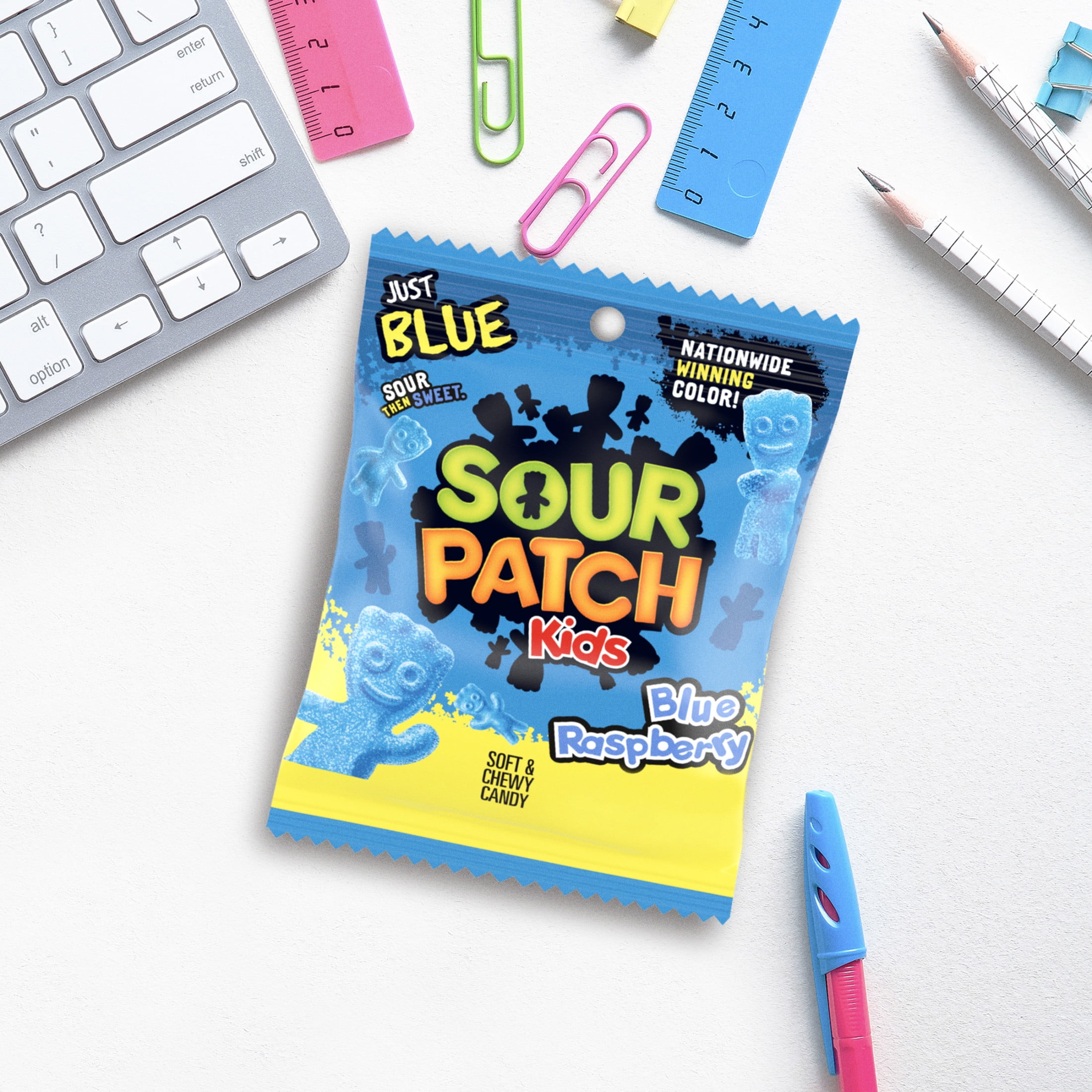 (6 pack) SOUR PATCH KIDS Blue Raspberry Soft & Chewy Gummy Candy, 3.6 oz