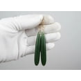 thumbnail image 2 of Spyglass Designs 14k Solid Yellow Gold Nephrite Jade Earrings Green Long Pointed Teardrops Womens, 2 of 4