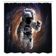 thumbnail image 3 of Ambesonne Galaxy Shower Curtain, Astronaut in Outer Space, 69"Wx84"L, Grey Orange, 3 of 5