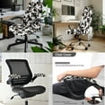thumbnail image 2 of SCRAWLGOD Set of 3 Removable Office Chair Slipcover with Armrest Covers Elastic Dustproof Desk Chair Cover Crease Resistant Swivel Chair Protector, Cow Print Brown Black White, L, 2 of 7