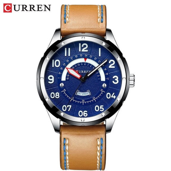 Business Brand CURREN Mens Watches Vintage Leather Watch Casual Quartz Wristwatch for Men Relogio Masculino Clock Male 8267