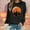 Black, variant on Halloween Sweatshirt for Women Long Sleeve Crew Neck Pumpkin Face & Cat Printed Pullover Shirt Comfy 2025 Fall Winter Fashion Tops