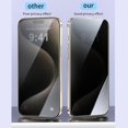 thumbnail image 2 of TEMOGU-For iphone 15 pro Privacy Screen Protector, Tempered Glass Camera Lens Protectors [3+1Pack] [3D Glass] [Case Friendly] [9H Scratch] [HD Clear] Support Ultrasonic Fingerprint Unlock, Easy Insta, 2 of 4
