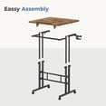 thumbnail image 4 of Mobile Height Adjustable Laptop Desk Featuring Hanging Cup Holder & Tilted Top, Lockable Wheels, Compact Rolling Desk Perfect for Home Office & Treadmill Work, 4 of 9